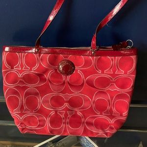 Coach purse, red, minimal use
